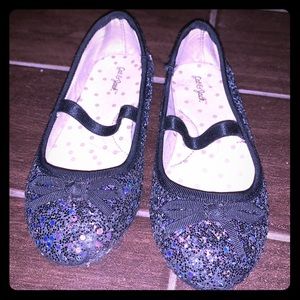 Cat & Jack black and glitter shoes Sz 10